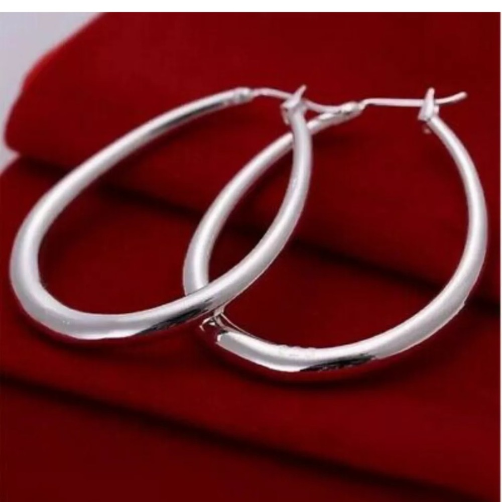 Sterling Silver oval hoops
